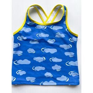 Girls L.L. Bean Blue Cloud Tankini Swim Top Size 10